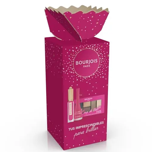 Estuche de Regalo Bourjois Cracker Fuschia - Labial Velvet Ink + Esmalte + Paleta Sombras
