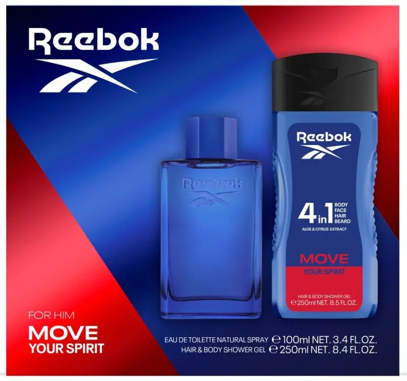 Estuche Reebok Move Your Spirit For Him Eau de Toilette 100ml + Gel 4 en 1 250ml