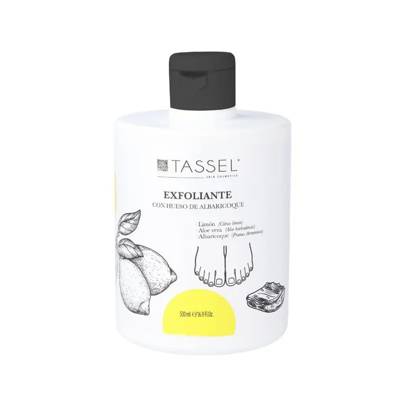 Exfoliante pies Tassel con hueso albaricoque, ácido hialurónico y limón 500ml