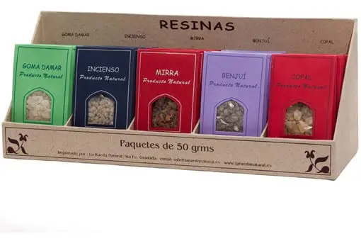 Expositor Resinas Aromáticas Naturales Auroshikha - 5 Fragancias