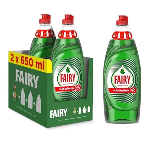Fairy Ultra Poder Original Lavavajillas Líquido 650ml - Limpieza Antigrasa 3x Más Rápida