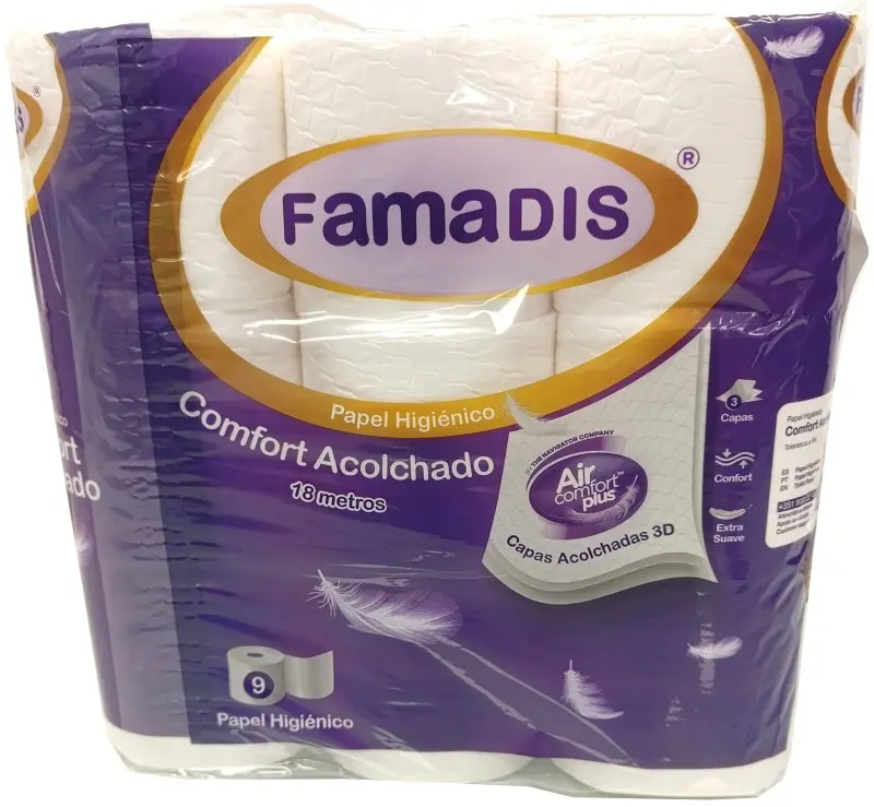 FamaDIS Comfort Acolchado Papel Higiénico 9 Rollos