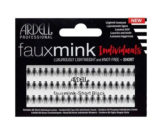 Faux Mink Black Short - Pestañas en grupo sin nudo - Ardell