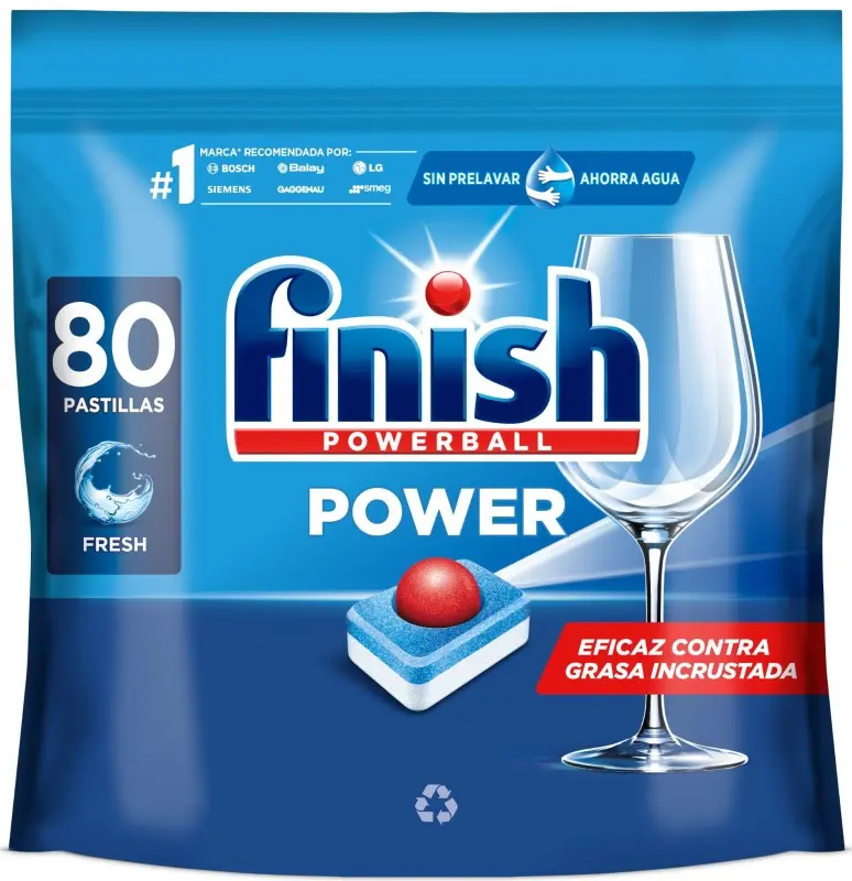 Finish Powerball Power Pastillas para Lavavajillas 80 unidades