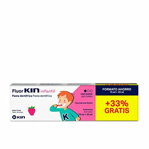 Fluorkin Infantil Pasta Dentífrica Fresa 100ml - Protección Dental para Niños 2-6 años