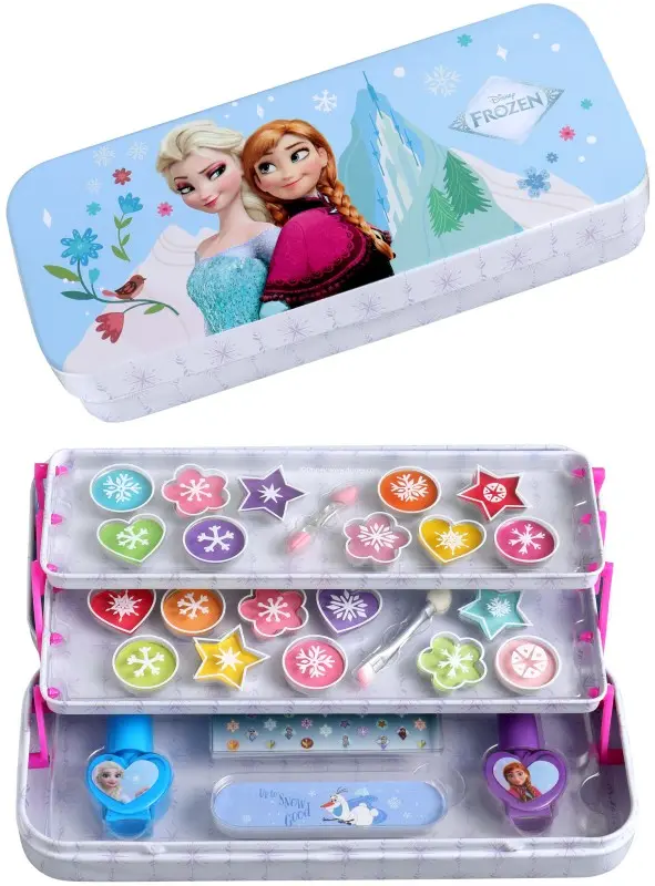 Frozen Estuche Metálico Triple de Maquillaje Infantil 1 ud