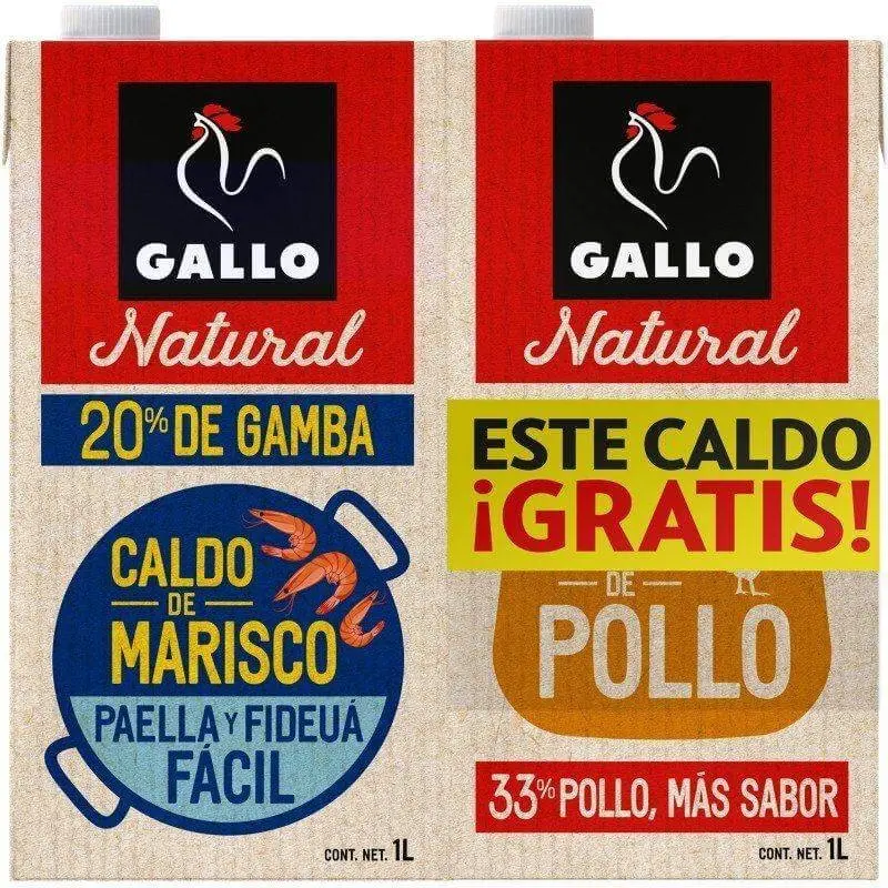 Gallo Caldo Marisco 1L + Caldo Pollo 1L