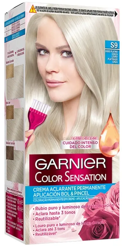 Garnier Color Sensation S9 Crema Aclarante Permanente Rubio Platino Ceniza