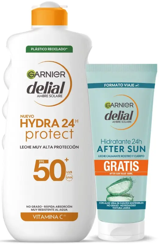 Garnier Delial Hydra 24h Protect Leche Protectora FPS 50+ 400 ml