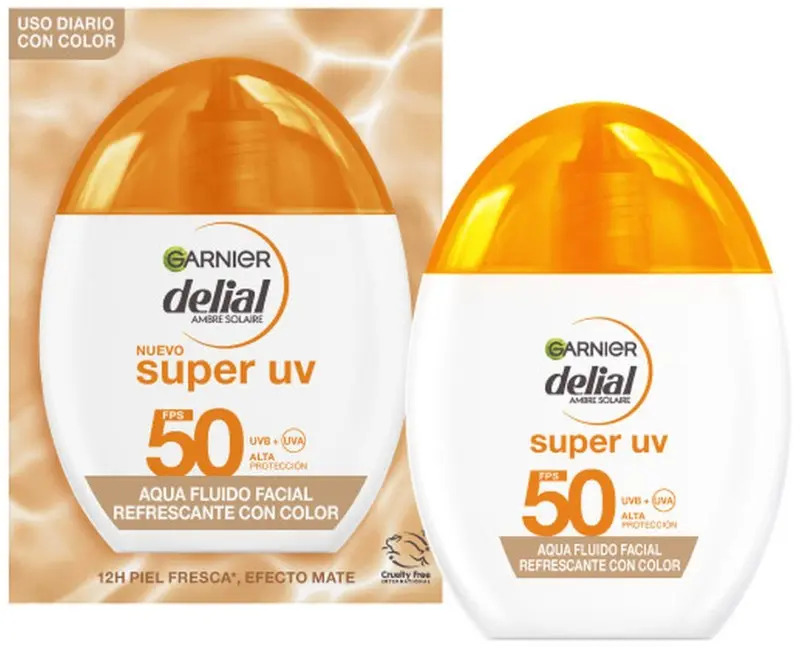 Garnier Delial Super UV Aqua Fluido Facial Con Color FPS 50 40 ml