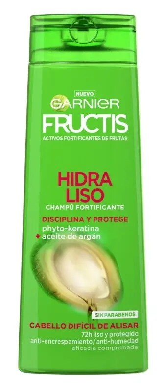 Garnier Fructis Hidra Liso Champú Fortificante 360 ml – Control del Encrespamiento y Alisado Natural