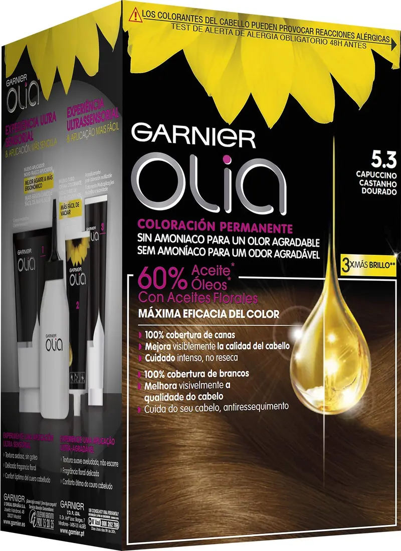 Garnier Olia Coloración Permanente Capuccino 5.3 - Sin Amoniaco
