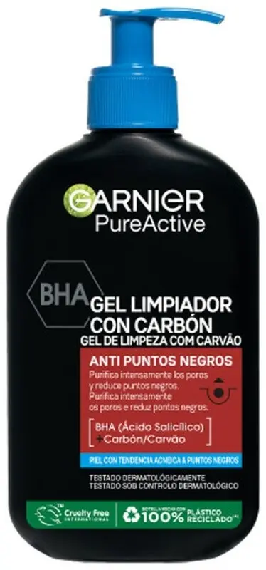Garnier Pure Active Gel Limpiador con Carbón 250 Ml