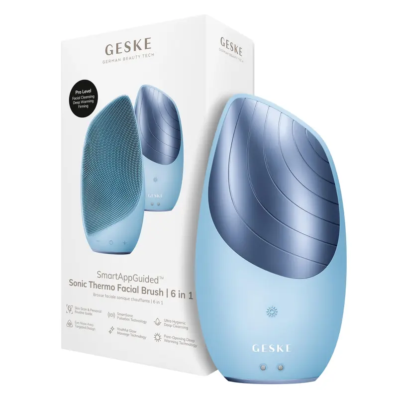 GESKE Cepillo Facial Térmico Sónico 6 en 1 SmartAppGuided™ - Limpieza y Masaje