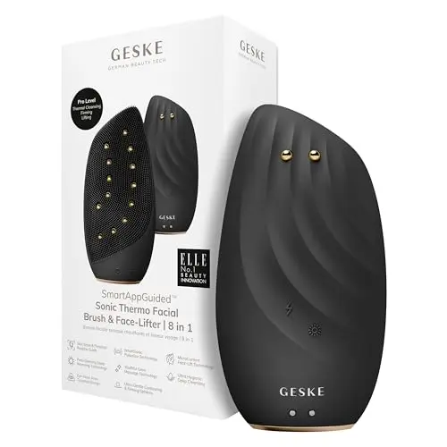 GESKE Cepillo Facial Termosónico 8 en 1 con Microcorriente y Efecto Lifting