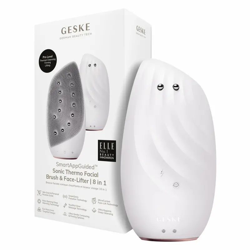 Geske Smart App Guide Cepillo Thermo Facial 8 en 1 - Lifting y Limpieza Sónica