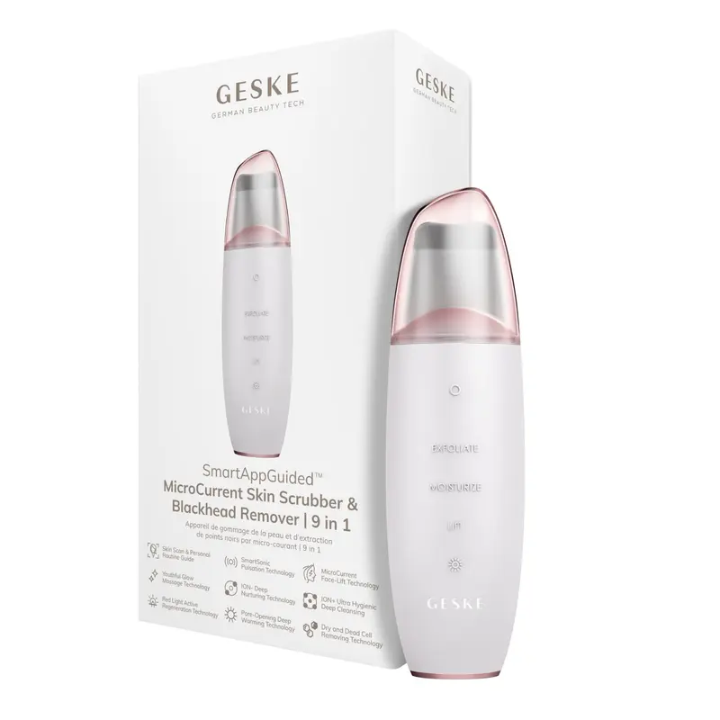 GESKE SmartAppGuided™ MicroCurrent 9 en 1 - Limpiador Facial y Eliminador de Puntos Negros
