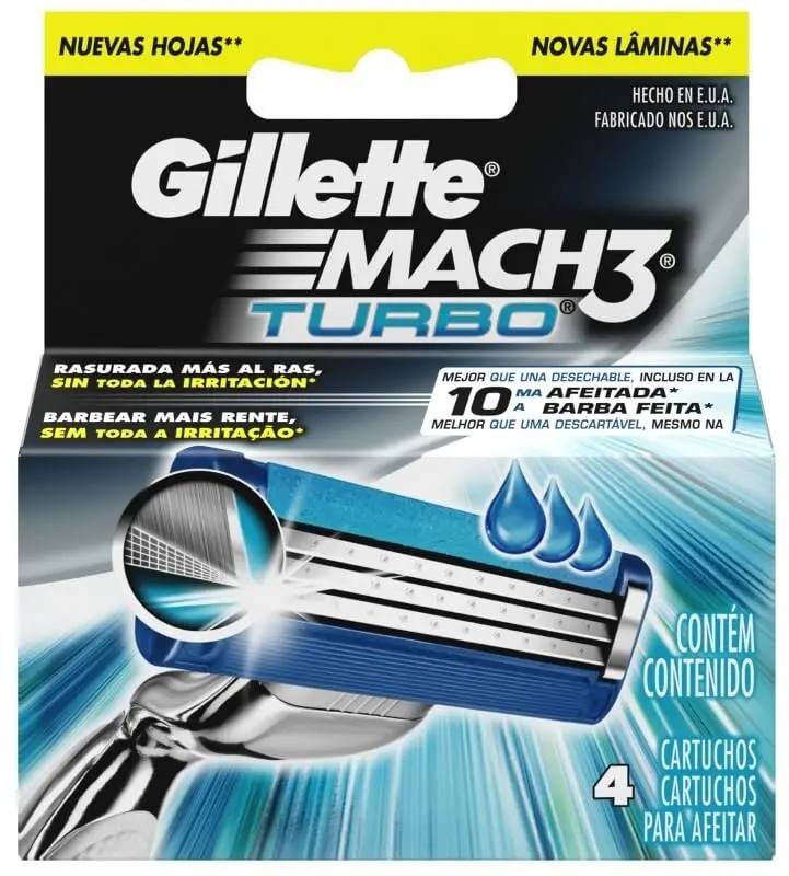 Gillette Cargador Mach 3 Turbo 4 Recambios
