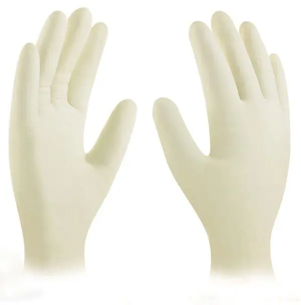 Guante Látex Blanco con Polvo, desechable. Caja 100 Uds.