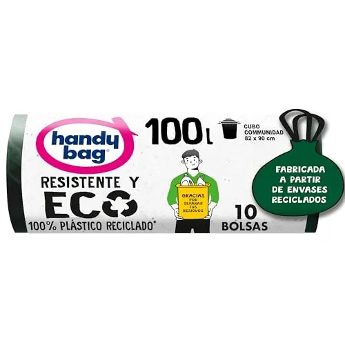 Handy Bag Bolsas de Basura 100L Resistentes Eco - 10 Unidades