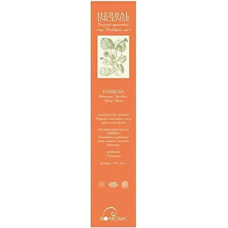 Incienso Eco Energía BioAroma - 12 Varillas Naturales Certificado ICEA