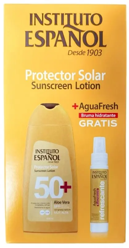 Instituto Español Protector Solar Aloe Vera SPF 50+ 300ml + Bruma AguaFresh