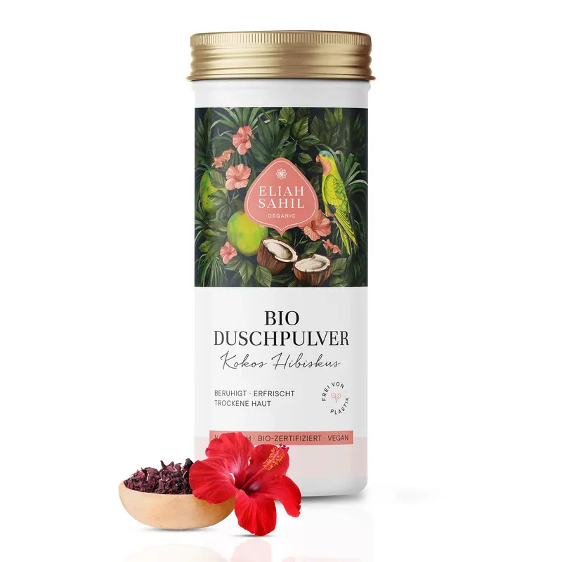 Jabón de Ducha en Polvo Coco & Hibisco - Eliah Sahil Organic 90gr
