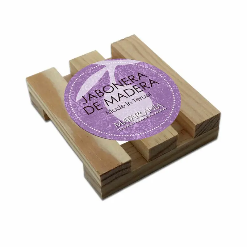 Jabonera de Madera Natural para Baño