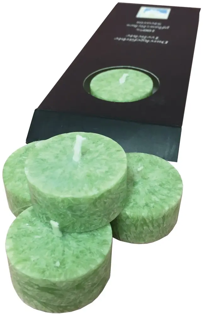 Kerzenfarm Pack 10 Velas de Cera de Palma Natural + Portavelas Cristal
