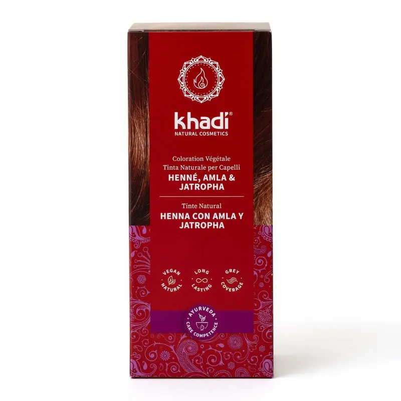 Khadi Henna con Amla y Jatropha - Tinte Vegetal Natural 100g