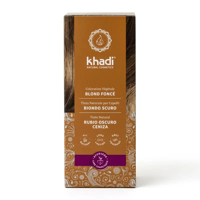 Khadi Rubio Oscuro Ceniza - Tinte Vegetal Natural 100g