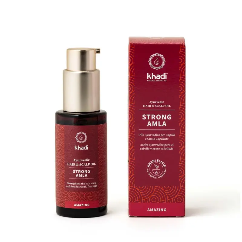 Khadi Strong Amla - Aceite Capilar Ayurvédico 50ml | Previene Caída y Canas