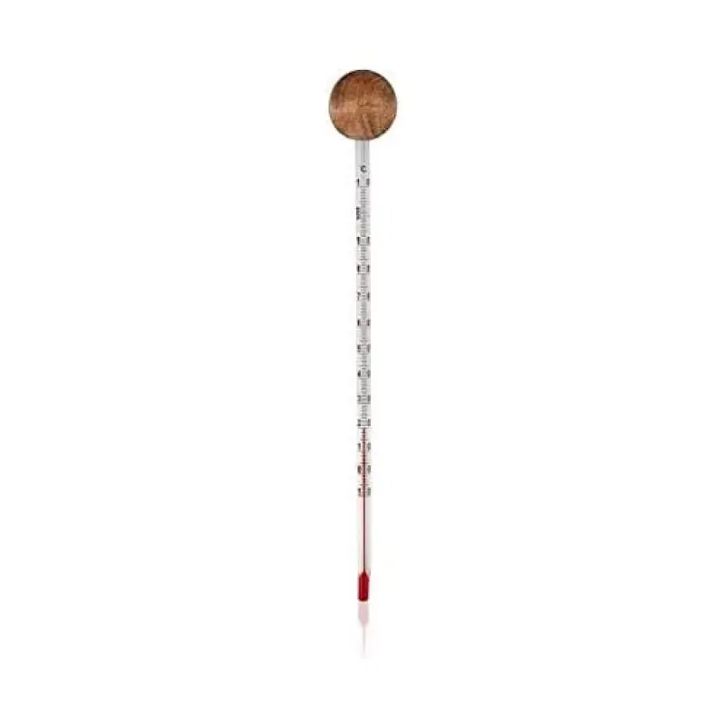 KHADI Termómetro Analógico de Cristal y Madera sin Mercurio