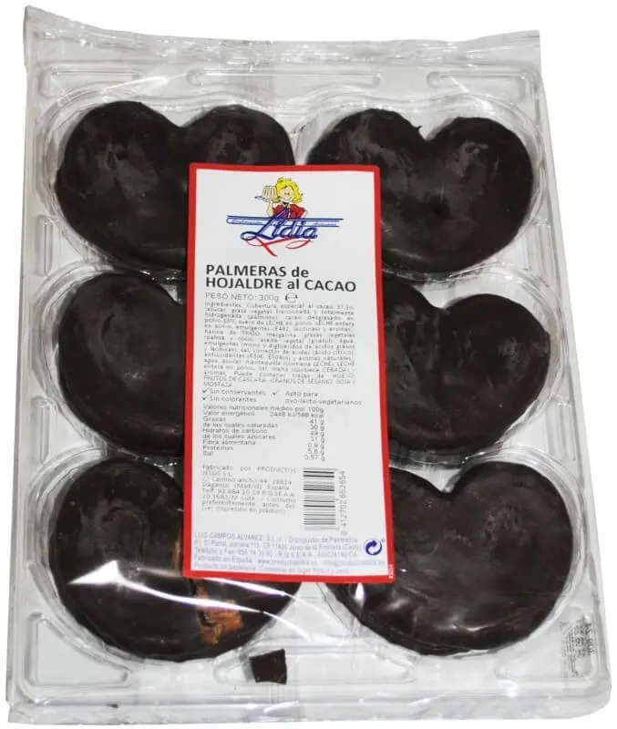 Lidia Palmeras de Hojaldre al Cacao 300 G