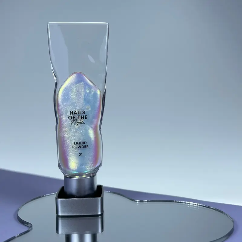 Liquid powder 01 - Liquid Powder con iridiscencia de verde a morado para uñas, 5 g