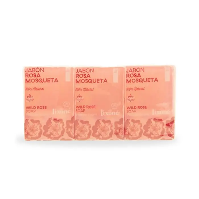Lixoné Jabón Rosa Mosqueta Piel Sensible 3x125g - Limpieza Diaria Natural