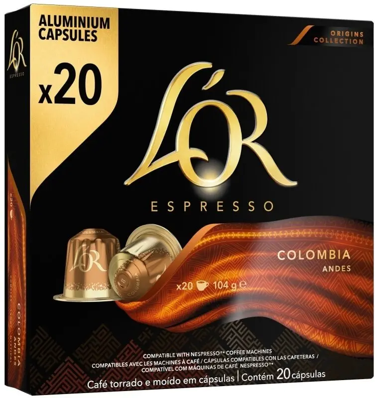 L'OR Espresso Colombia Andes 20 Cápsulas - Un Viaje al Corazón del Café Colombiano