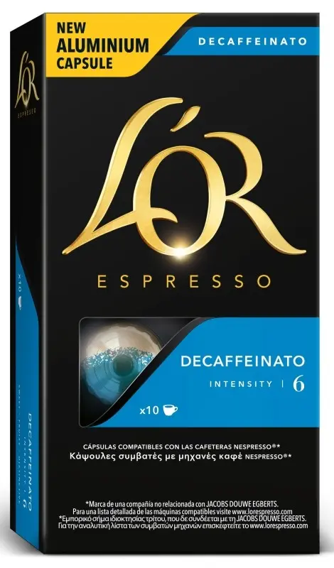 Lor Espresso Decaffeinato Para Nespresso 10 Cap - ideal para disfrutar en cualquier momento del día