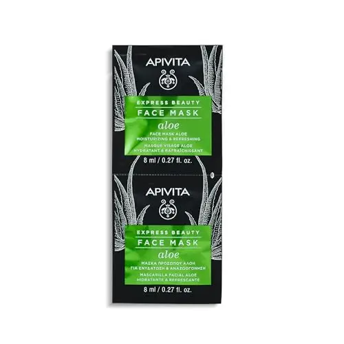 Mascarilla Facial Express Apivita Aloe - Hidratante y Refrescante 2x8ml