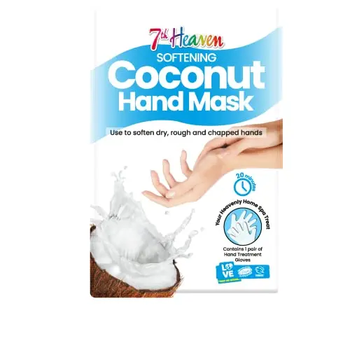 Mascarilla Hidratante de Manos Coconut 7th Heaven - 2 unidades