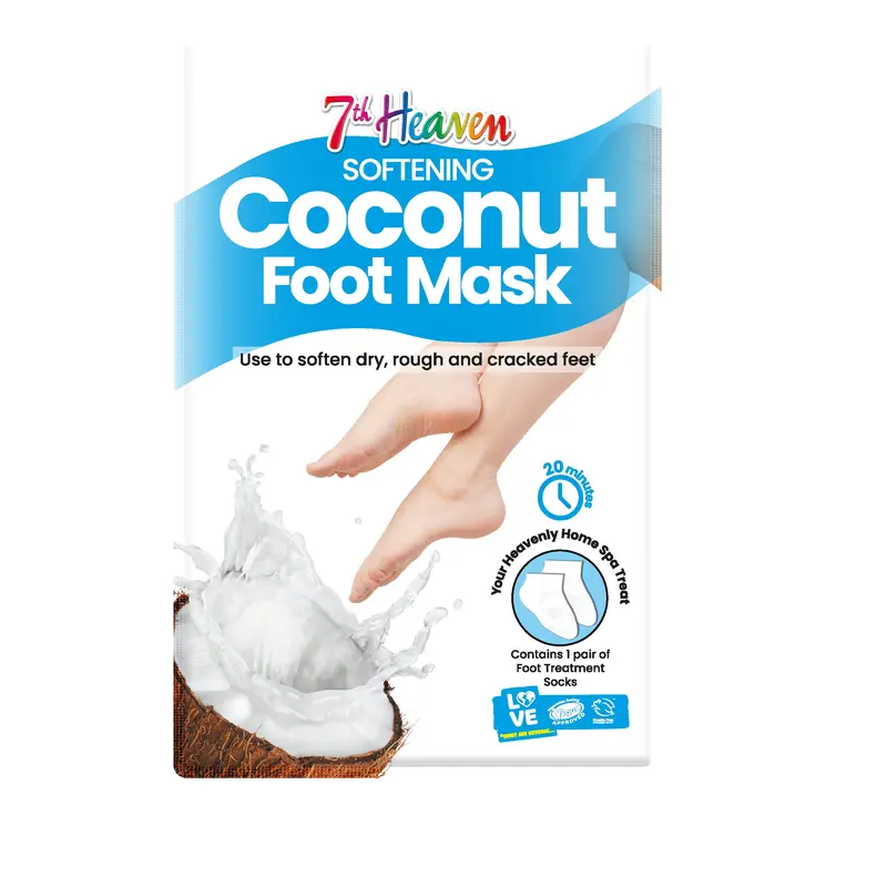 Mascarilla Suavizante para Pies Coconut 7th Heaven - Hidratación Intensiva