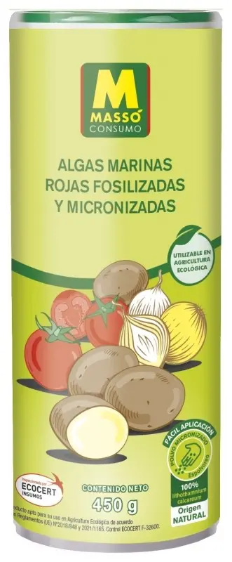 Massó Algas Marinas Rojas Fosilizadas y Micronizadas 450 g – Potencia Natural para una Agricultura Ecológica Saludable