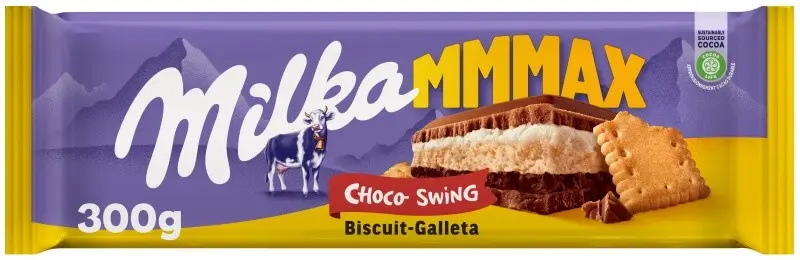 Milka MMMAX Choco Swing Biscuit-Galleta 300g - La Combinación Perfecta de Chocolate y Galleta