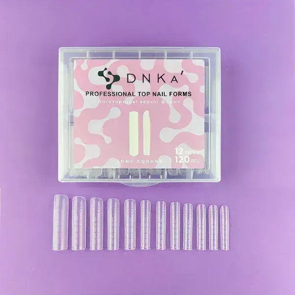 Moldes para uñas largos cuadrados DNKa' Top Nail Forms, 120 unidades