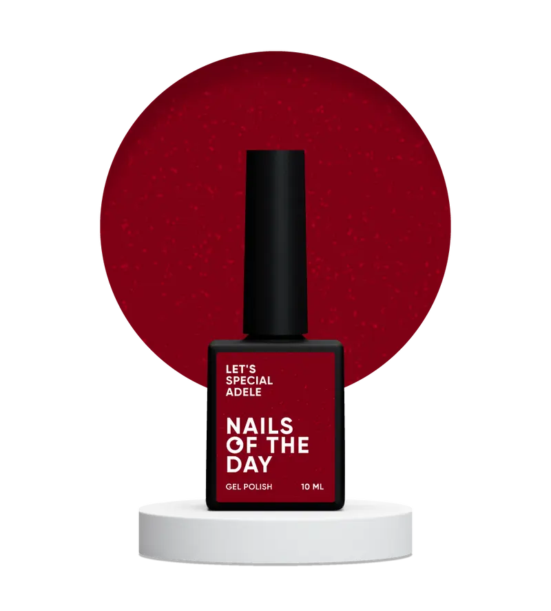 NAILSOFTHEDAY Adele 153— esmalte semipermanente en gel rojo con brillo que cubre una capa, 10 ml