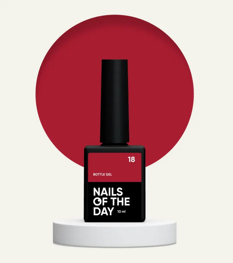 NAILSOFTHEDAY Bottle Gel 18 – gel ultrafuerte rojo clásico, 10 ml
