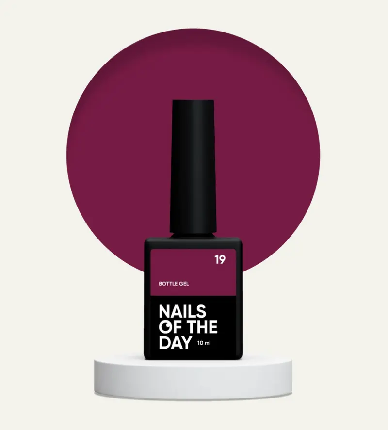 NAILSOFTHEDAY Bottle Gel 19 – gel ultrafuerte burdeos, 10 ml
