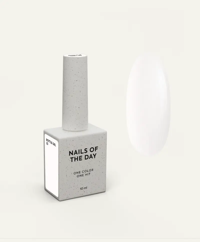 NAILSOFTHEDAY Bottle Gel 23 – gel ultraresistente lechoso para el refuerzo de uñas, 10 ml