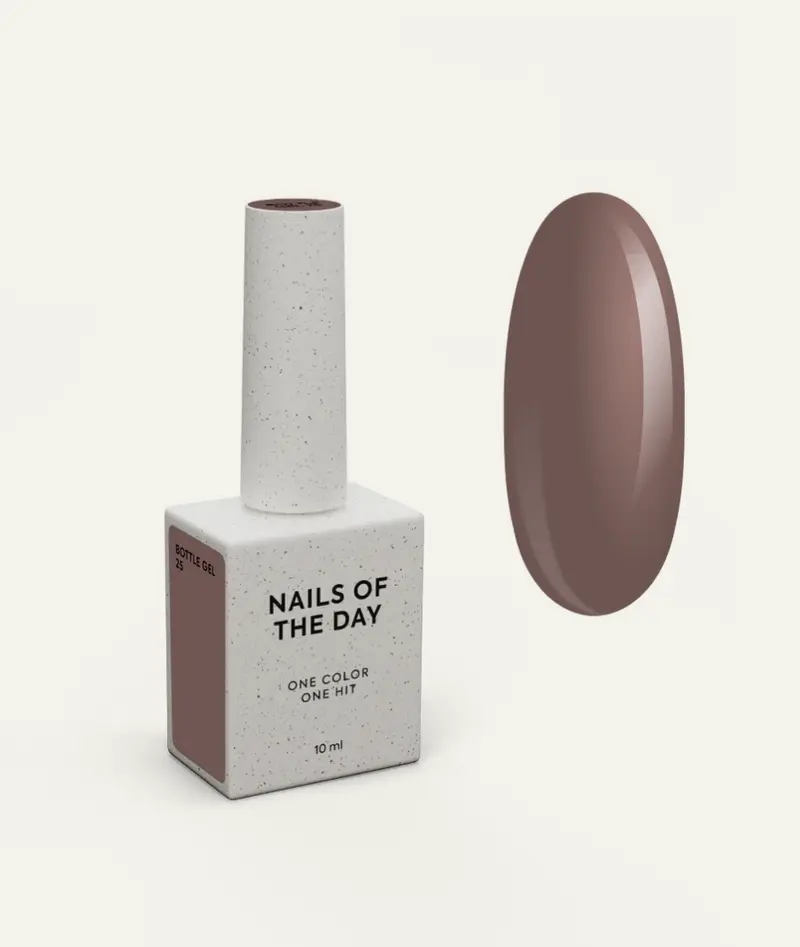 NAILSOFTHEDAY Bottle Gel 25 – gel ultraresistente beige frío para el refuerzo de uñas, 10 ml