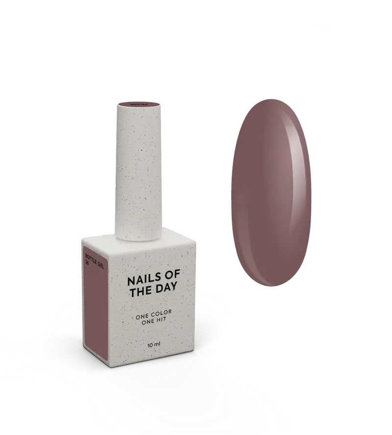 NAILSOFTHEDAY Bottle Gel 36 – gel ultraresistente nude con un matiz lila para el refuerzo de uñas, 10 ml